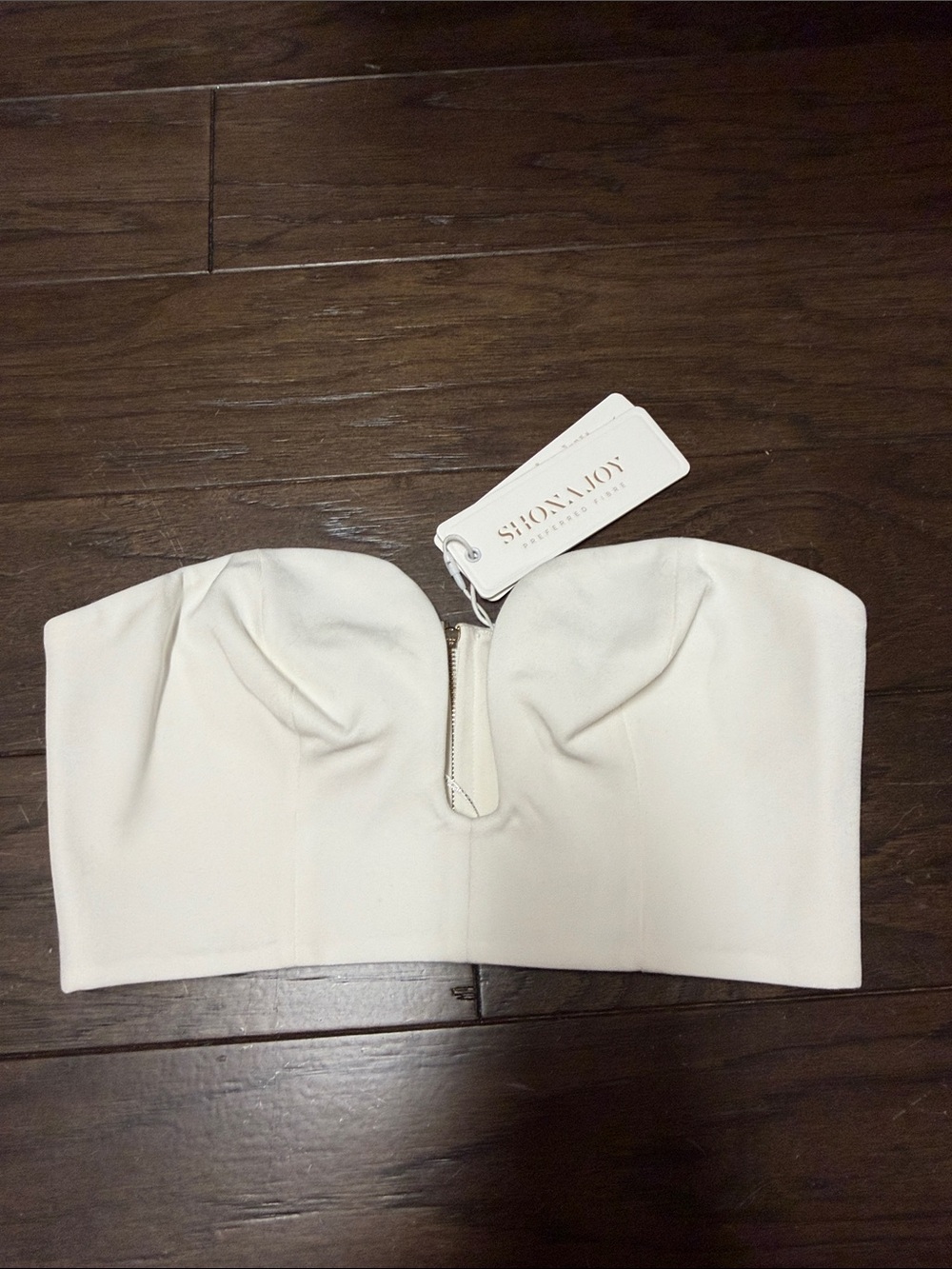 REVOLVE White Strapless Bustier Crop Top